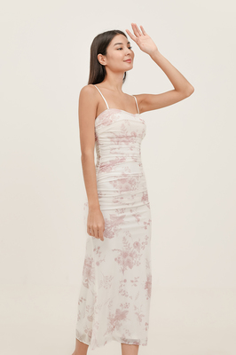 Wallpaper Padded Mesh Maxi Dress