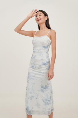 Wallpaper Padded Mesh Maxi Dress