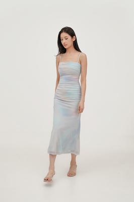 Memento Mesh Ruched Dress