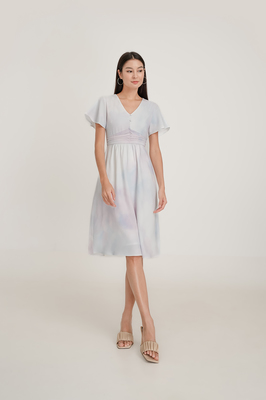 Memento Flutter Sleeve Midi Dress