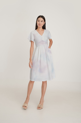 Memento Flutter Sleeve Midi Dress