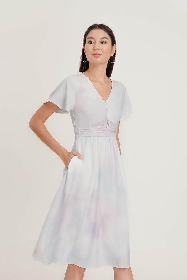 Memento Flutter Sleeve Midi Dress