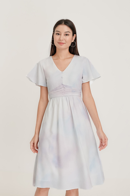 Memento Flutter Sleeve Midi Dress