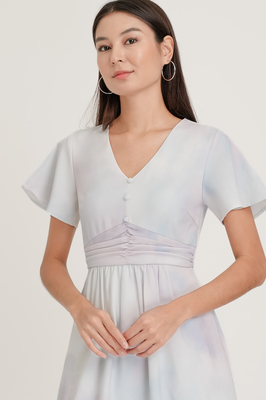 Memento Flutter Sleeve Midi Dress