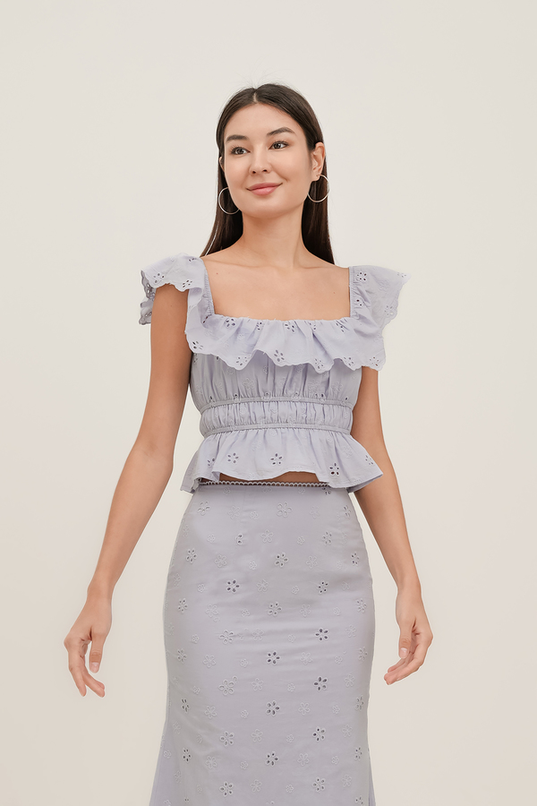 Bianca Broderie Ruffle Top