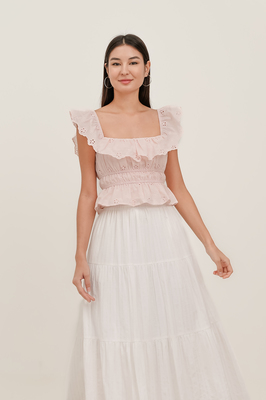 Bianca Broderie Ruffle Top