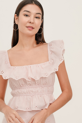 Bianca Broderie Ruffle Top