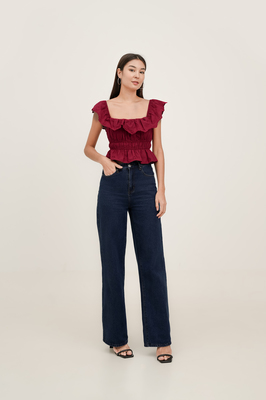 Bianca Broderie Ruffle Top