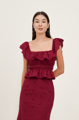 Bianca Broderie Ruffle Top