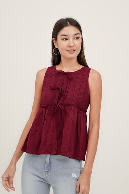 Airine Broderie Babydoll Tie Top