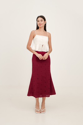 Bianca Broderie Bias Skirt