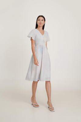 Memento Flutter Sleeve Midi Dress