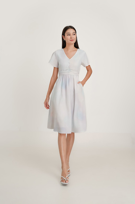 Memento Flutter Sleeve Midi Dress