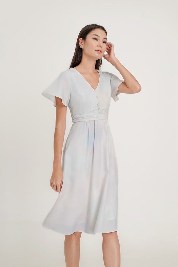 Memento Flutter Sleeve Midi Dress