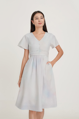 Memento Flutter Sleeve Midi Dress