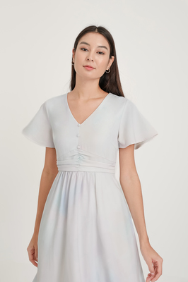 Memento Flutter Sleeve Midi Dress