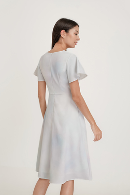 Memento Flutter Sleeve Midi Dress