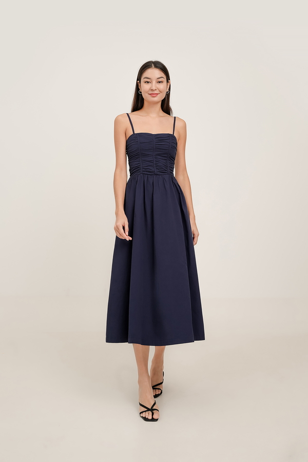 Edith Panelled Ruched Maxi Dress