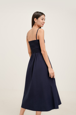 Edith Panelled Ruched Maxi Dress