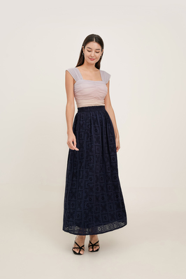 Giselle Broderie Pocket Maxi Skirt