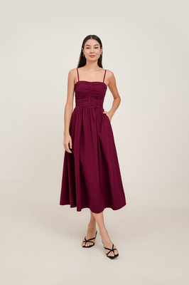 Edith Panelled Ruched Maxi Dress