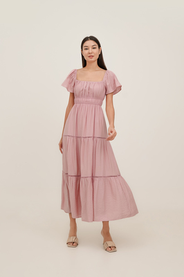 Avalynn Shirred Tiered Maxi Dress