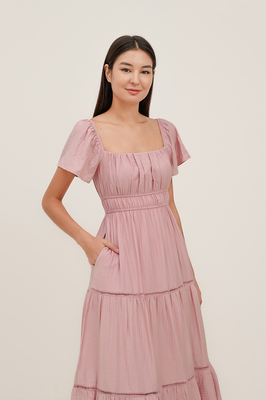 Avalynn Shirred Tiered Maxi Dress