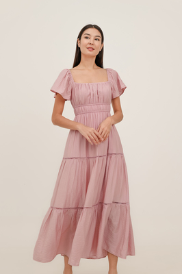 Avalynn Shirred Tiered Maxi Dress