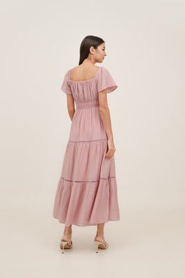 Avalynn Shirred Tiered Maxi Dress