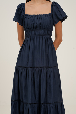 Avalynn Shirred Tiered Maxi Dress