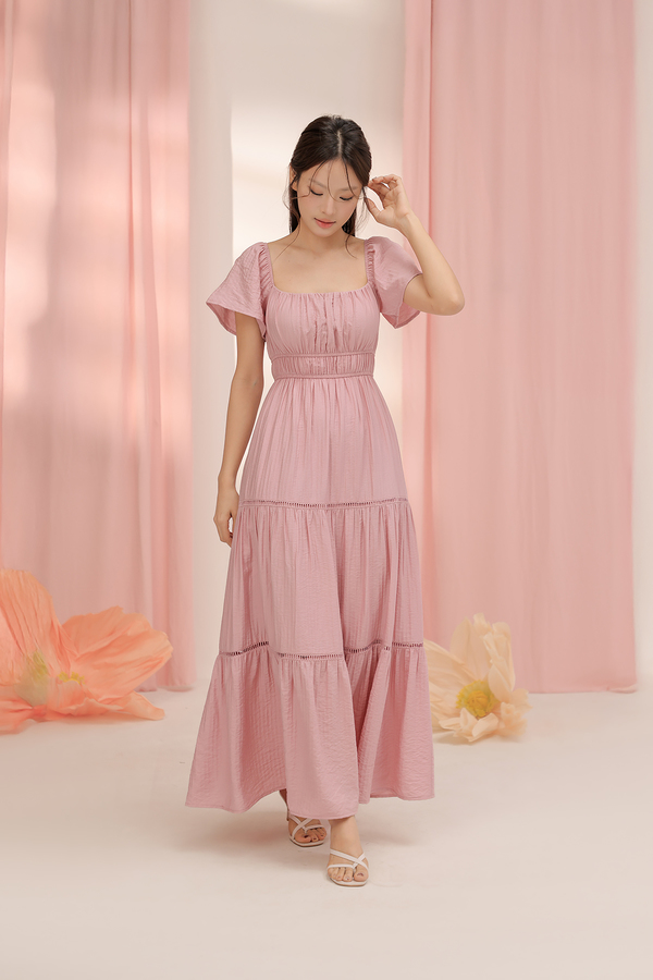 Avalynn Shirred Tiered Maxi Dress