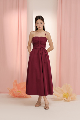 Edith Panelled Ruched Maxi Dress