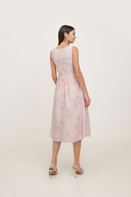 Veil Basque Waist Midi Dress