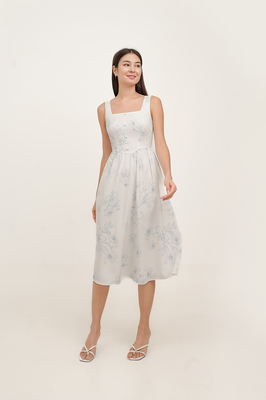 Veil Basque Waist Midi Dress