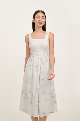 Veil Basque Waist Midi Dress