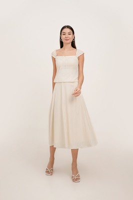 Christie Broderie Ribbon Midi Skirt