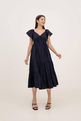 Eveline Padded Broderie Maxi Dress