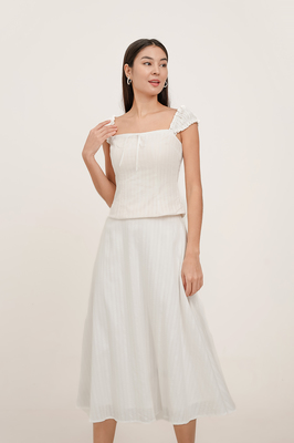 Christie Broderie Ribbon Midi Skirt