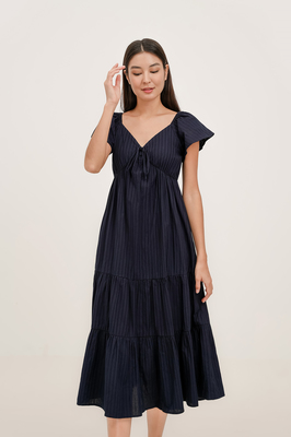 Eveline Padded Broderie Maxi Dress