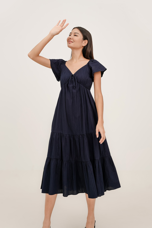 Eveline Padded Broderie Maxi Dress