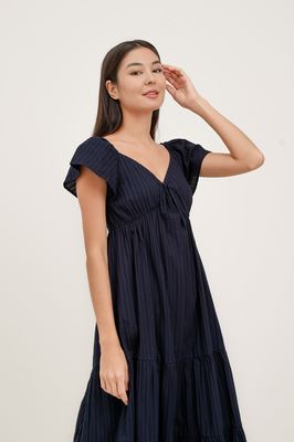 Eveline Padded Broderie Maxi Dress