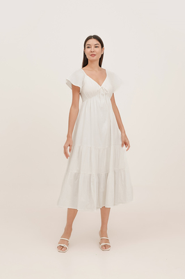 Eveline Padded Broderie Maxi Dress