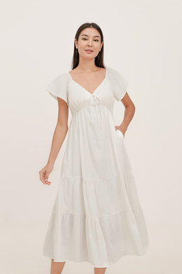 Eveline Padded Broderie Maxi Dress