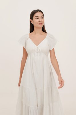 Eveline Padded Broderie Maxi Dress