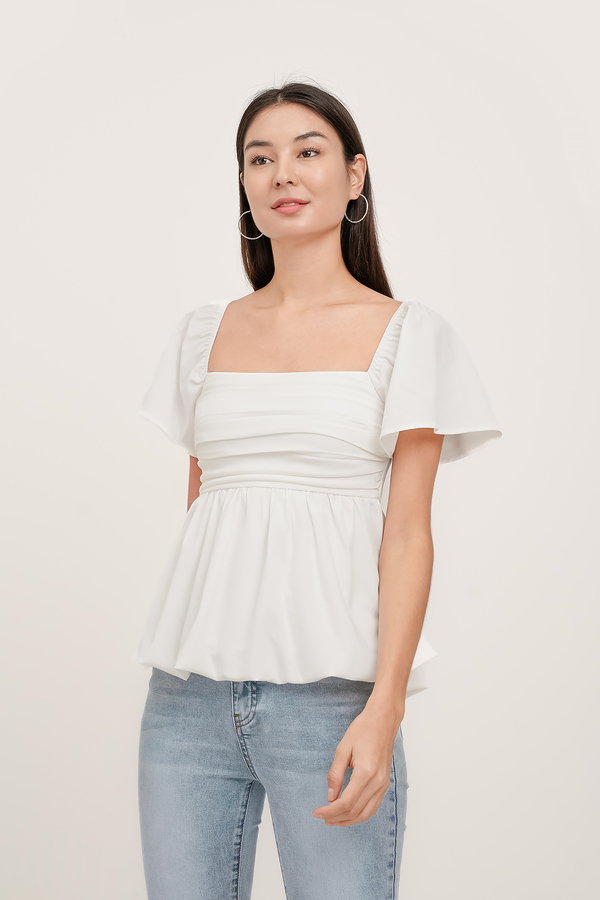 Bouffee Bubble Hem Peplum Top