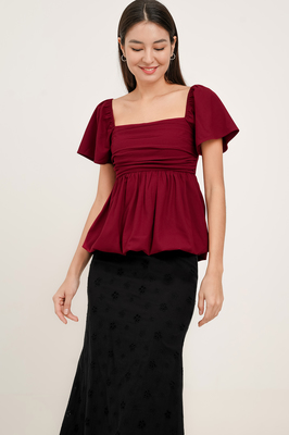 Bouffee Bubble Hem Peplum Top