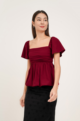 Bouffee Bubble Hem Peplum Top