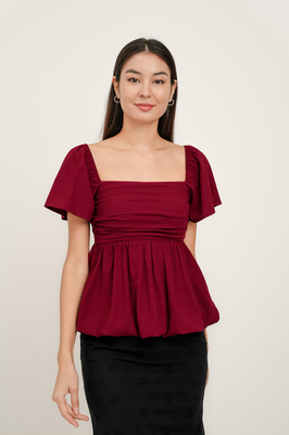 Bouffee Bubble Hem Peplum Top