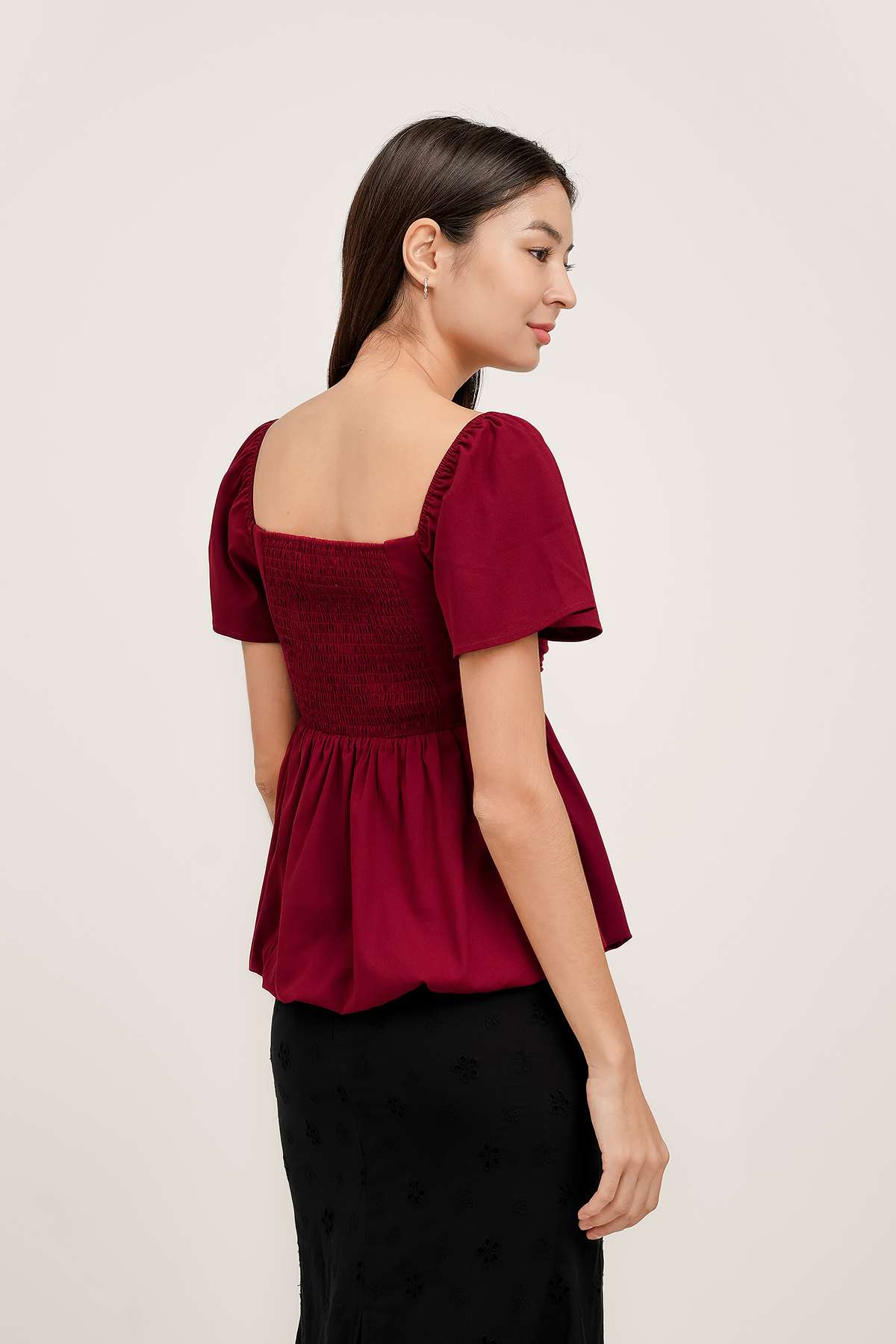 muguet heart button peplum tops（Buy MIXT by Nykaa Fashion