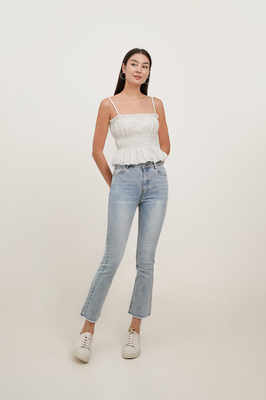 Avrie Asymmetric Shirred Top